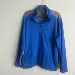 Nike Royal Blue and Gray Men's Quarter Zip Size XXL, Fit Dry with Pockets, Golf